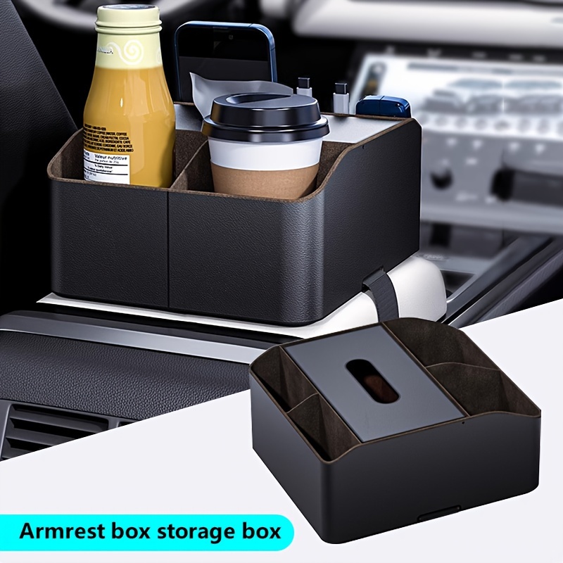 Multifunctional Car Central Storage Box Water Cup Tissue - Temu