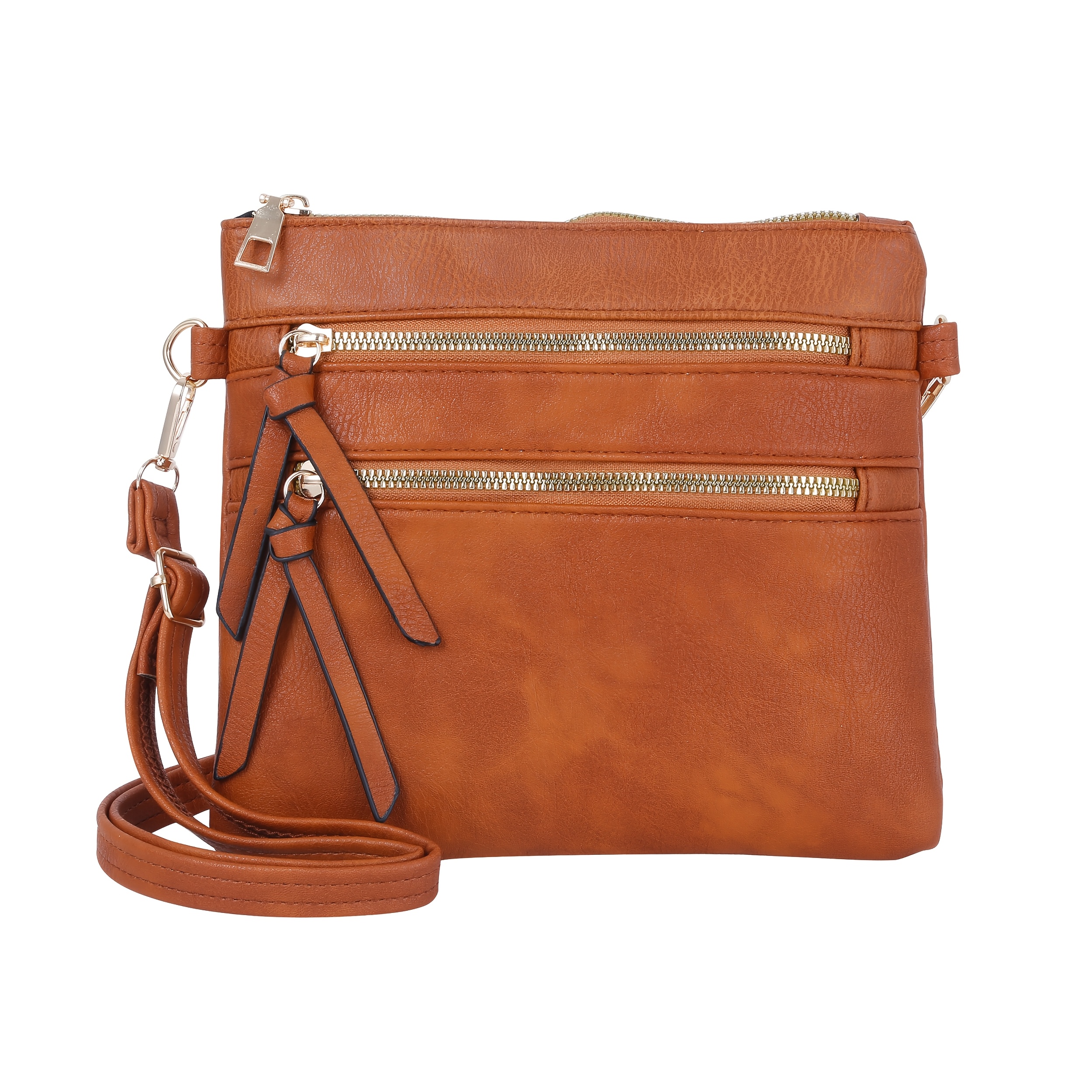 

Stylish Vegan Synthetic Leather Crossbody Bag For Women, Small Size Purse With Adjustable Shoulder Strap