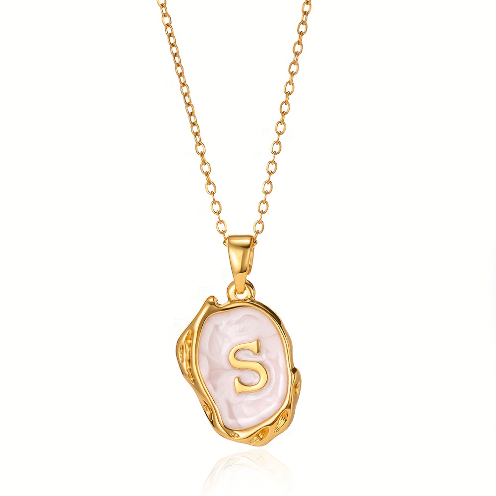 TEMU Collier Rétro de Luxe Asymétrique à Double Couche de avec Lettres, Collier à 26 Éléments Lettres pour Femme, Haut de Gamme et Décontracté pour