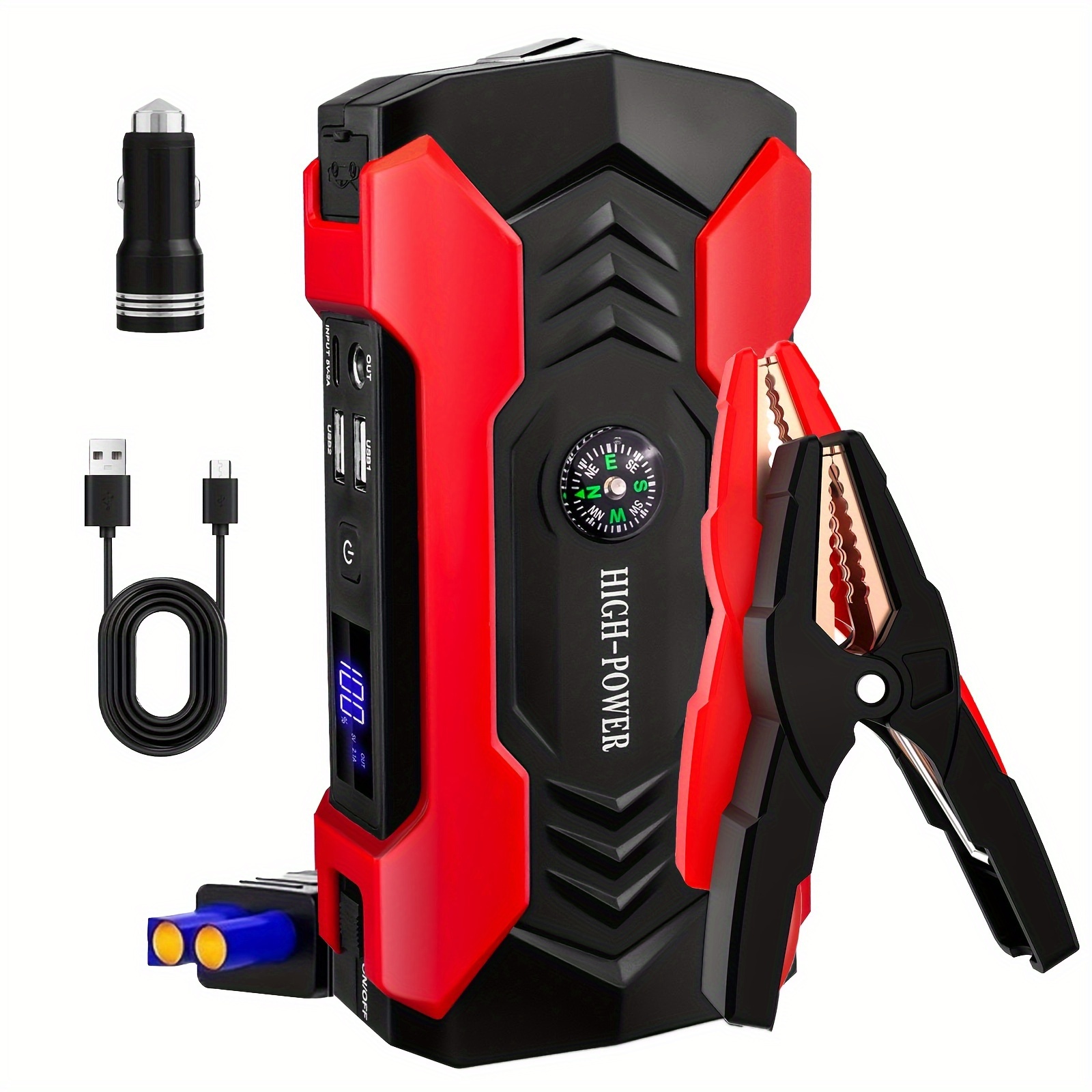 

Car , 3000a Car Battery Charger, 12v Box Battery (up To 10l Gas Or 8.5l Diesel) Portable Charger, Led , ,