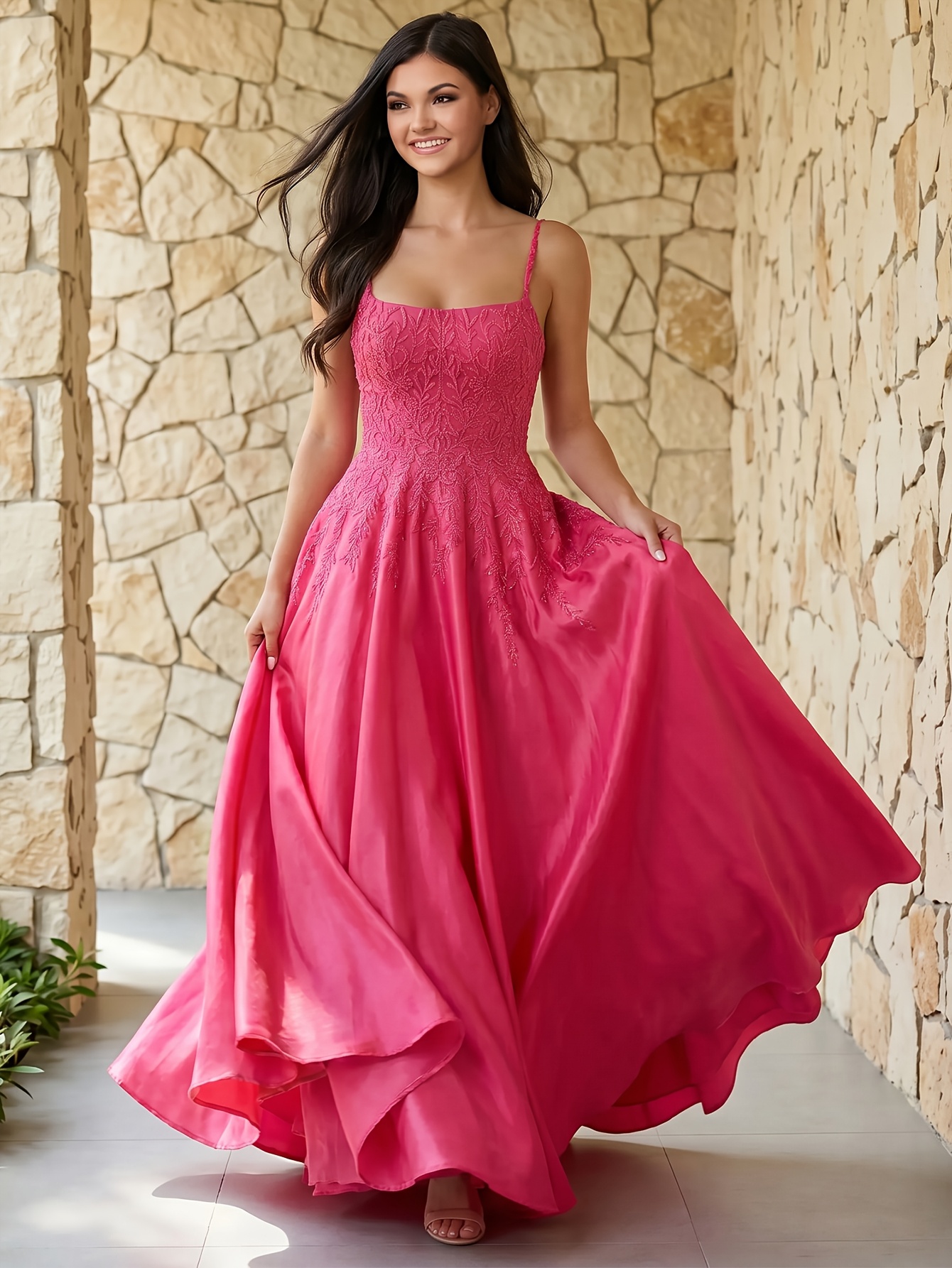 temu pink dresses hot pink glitter dress sold on Temu United States