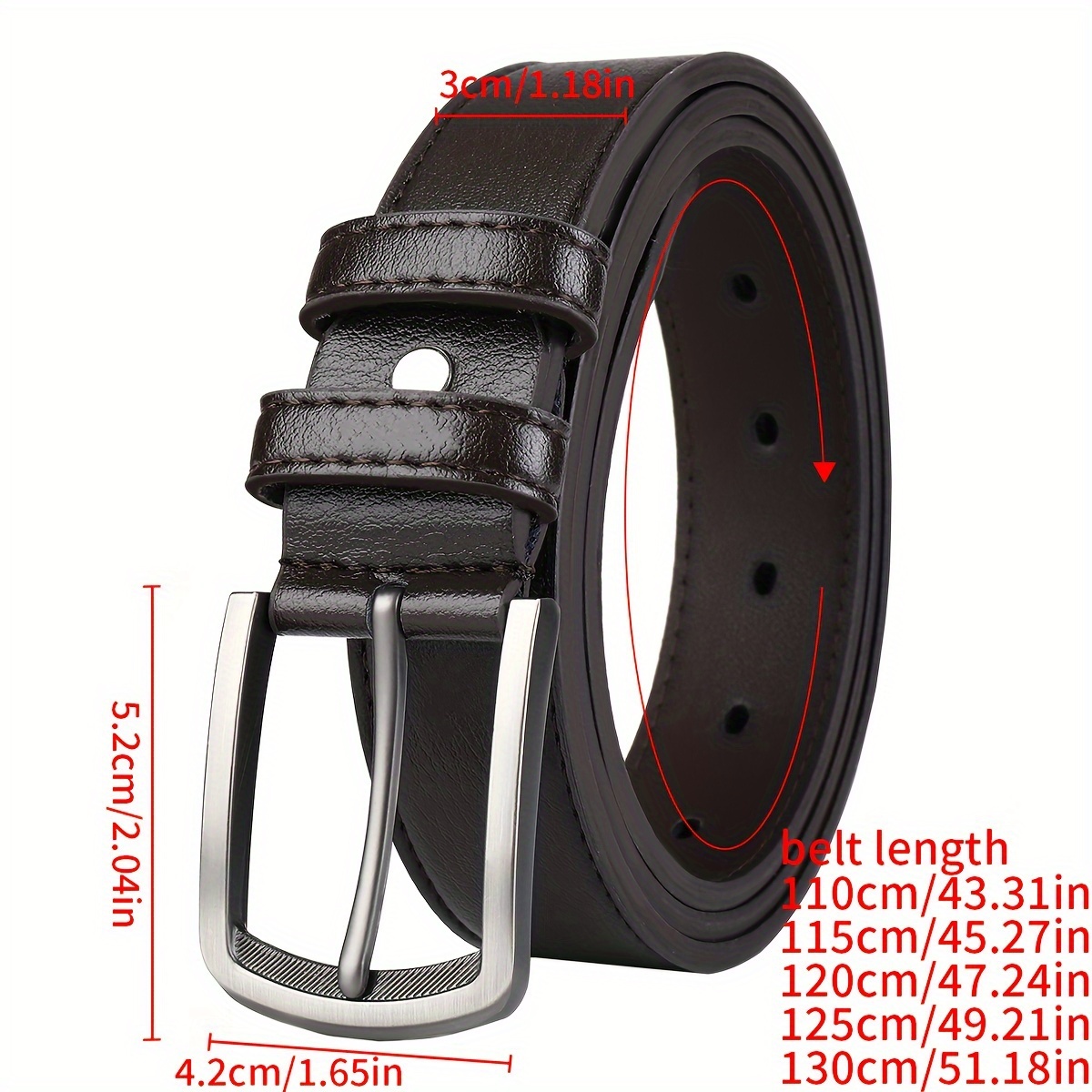 

Men's Belt With Alloy - Fashionable Pu Leather Business Belt For Young Men - Student Waist Belt