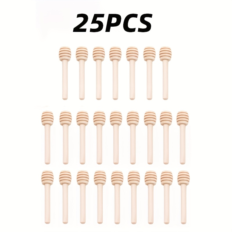 Image of 15 25 Wooden Honey Spoons And Stirrers - Perfect For Honey, Jam, Coffee, And Tea | Gifts, Parties, Gatherings | Kitchen Tools, Cooking And Baking Additions, 3.15 Inches