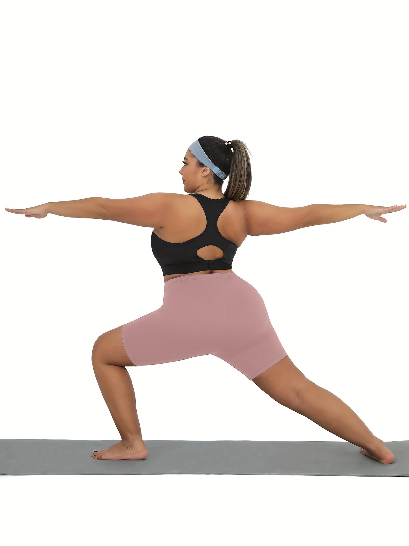 Plus Size Vibrant Green Biker Shorts for Women - Super Soft, No-See-Through, High-Waisted Workout & Yoga Gear, 15.24cm Inseam, Stretchy Polyester/Spandex Blend, Machine Washable, Plus Size Shorts