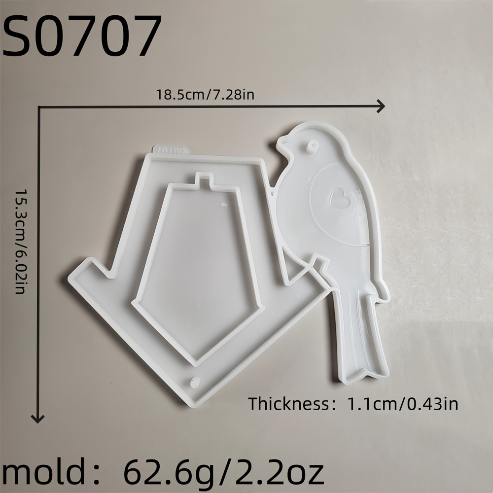 Image of House Bird Epoxy Resin Wall Decoration Mold Diy Wall Hanging Silicone Mold Epoxy Resin Mold Home Decoration Silicone Mold Wall Decoration Ornament Wall Hanging Silicone Mold S0707