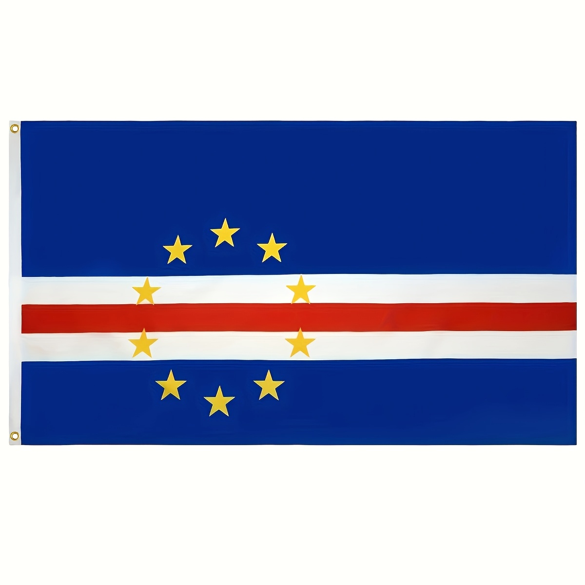 TEMU Drapeau 1pc Drapeau National 90X150Cm Tapisserie CAPE VERDE CPV Drapeau National Décoration de Drapeau du Shopping Amusant