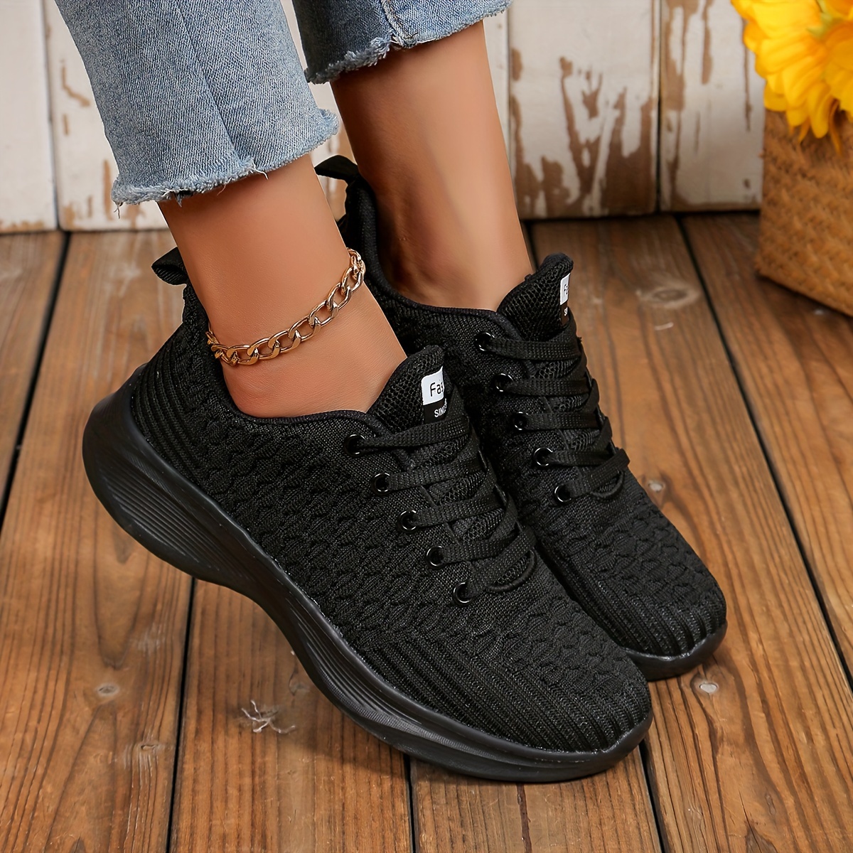 Women's Casual And Fashionable Fish Scale Pattern Lace-up Sports Shoes ...