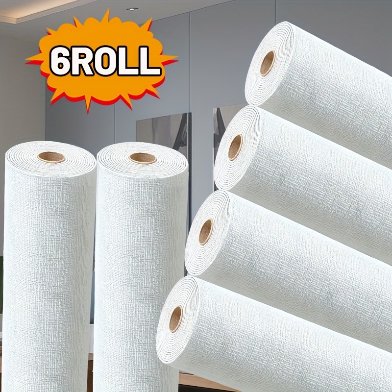 TEMU 6 Rolls 3d Foam Wallpaper Stickers, Self-adhesive Panels, Textured Design, Home Renovation Wall Stickers, Peel And Stick, Easy To Clean And Cut,