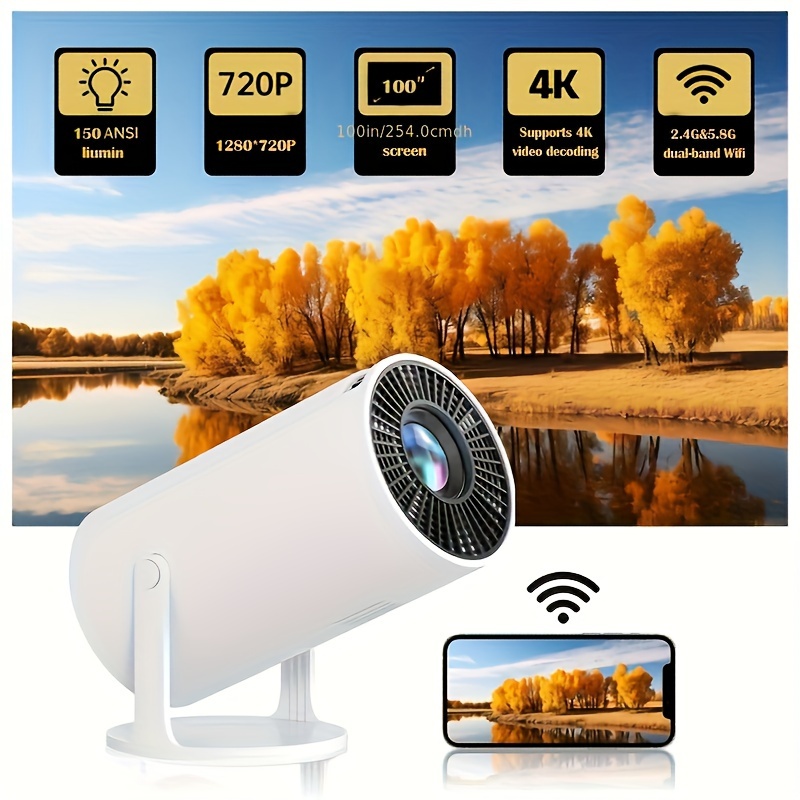 Projector Hy300 Mini Projector 4k Android 11 01080p 720 P 150ansi