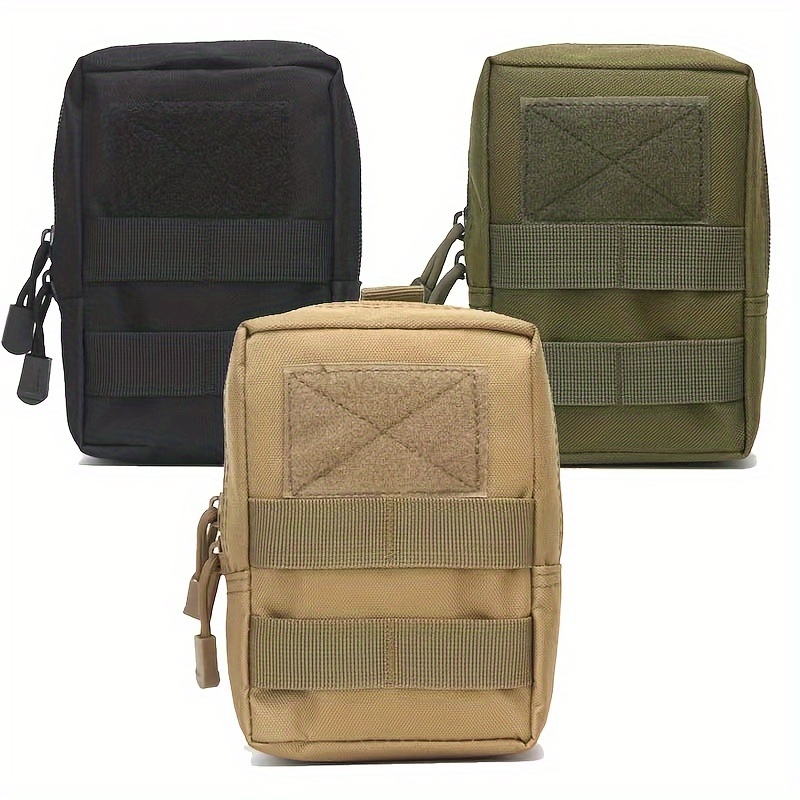 

1pc Solid Color Outdoor Mobile Phone Storage Bag, Edc Commuter Waist Bag, Molle Outdoor Accessories Zipper Bag