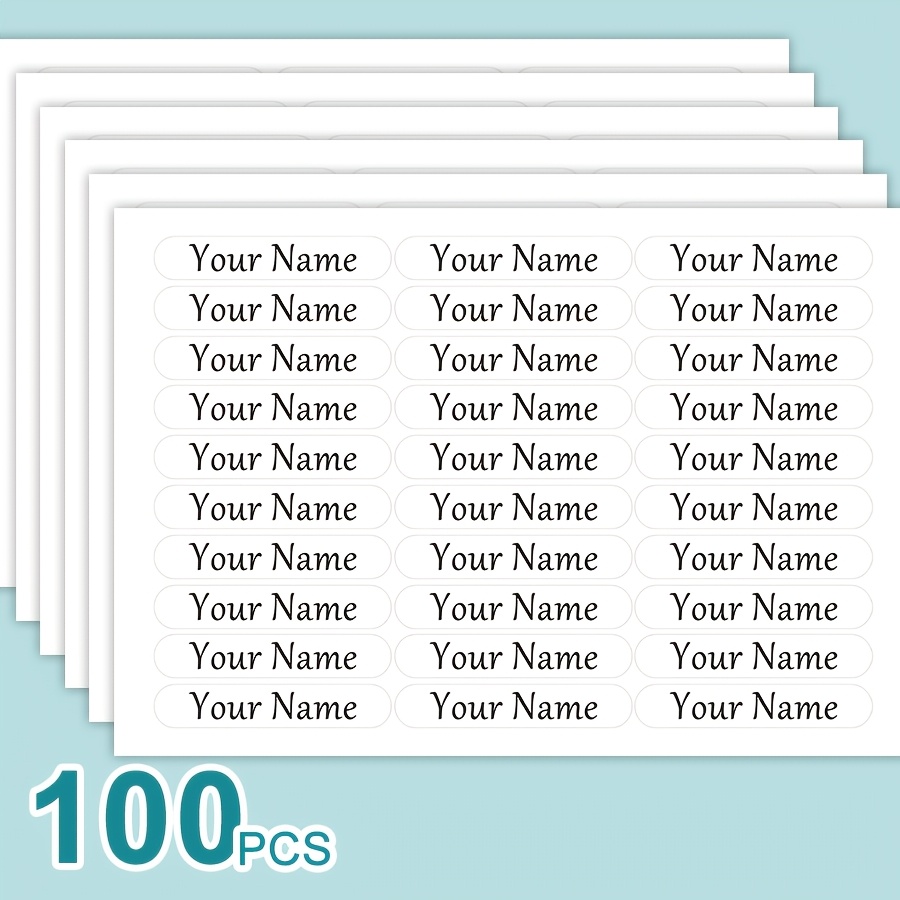 TEMU Etiquetas adhesivas autoadhesivas personalizables con , serie de , 4.7*0.9cm, adecuadas para lápices, botellas de agua, loncheras, libros y