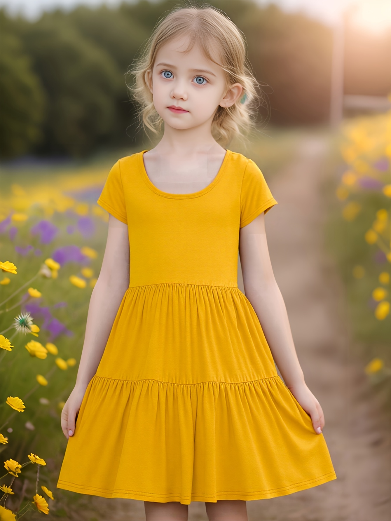 girls yellow dress sold on Temu United States