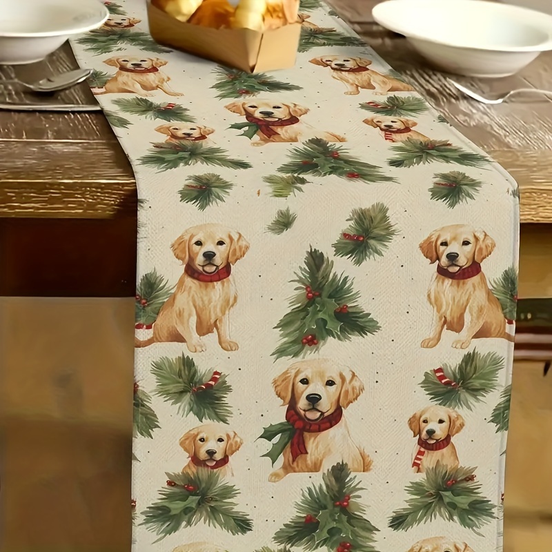 

1pc Pattern Table , Polyester , / Dining Decoration, Christmas And Decor, Rectangular