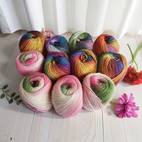 6 100 wool yarn 10 56oz total to pink gradient friendly ideal for hand crocheting knitting shawls multicolor rainbow fiber chunky yarn