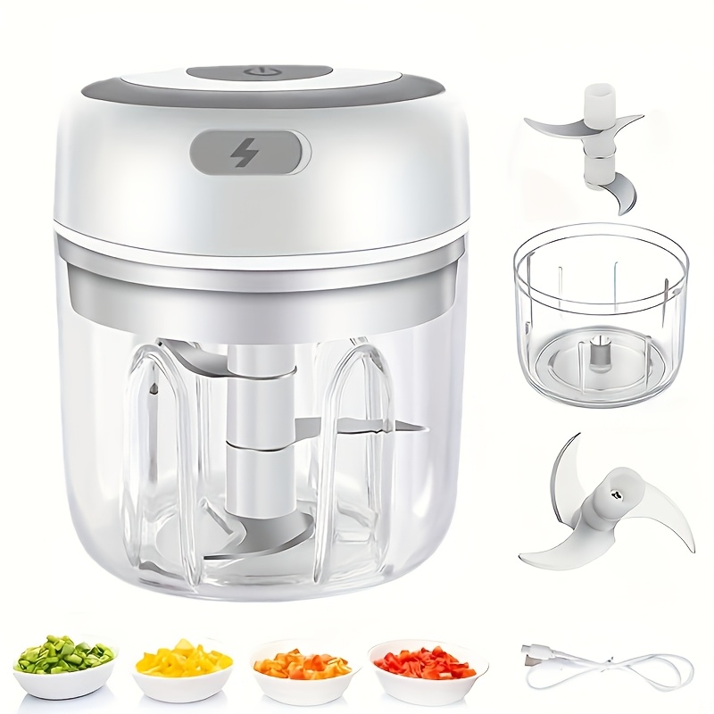 stainless steel electric mini garlic chopper mincer 8 45oz 250ml usb portable meat grinder for nuts vegetables fruits easy to clean cordless kitchen tool father gift