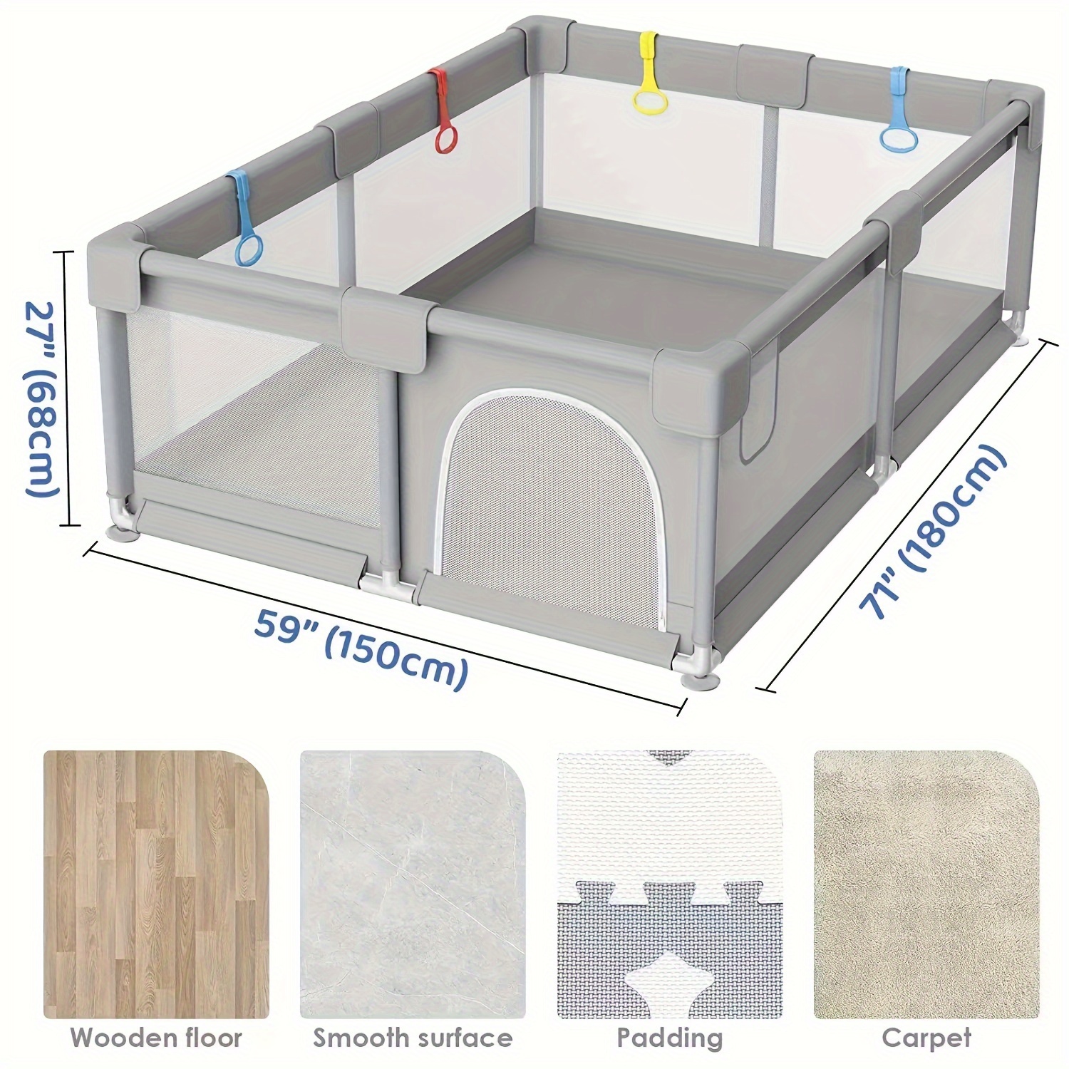 youngsterss fence 150 180cm youngsterss fence with 50 game balls and 4 youngsterss rings youngsterss fence with breathable net and zipper indoor and outdoor youngsterss fence details 2