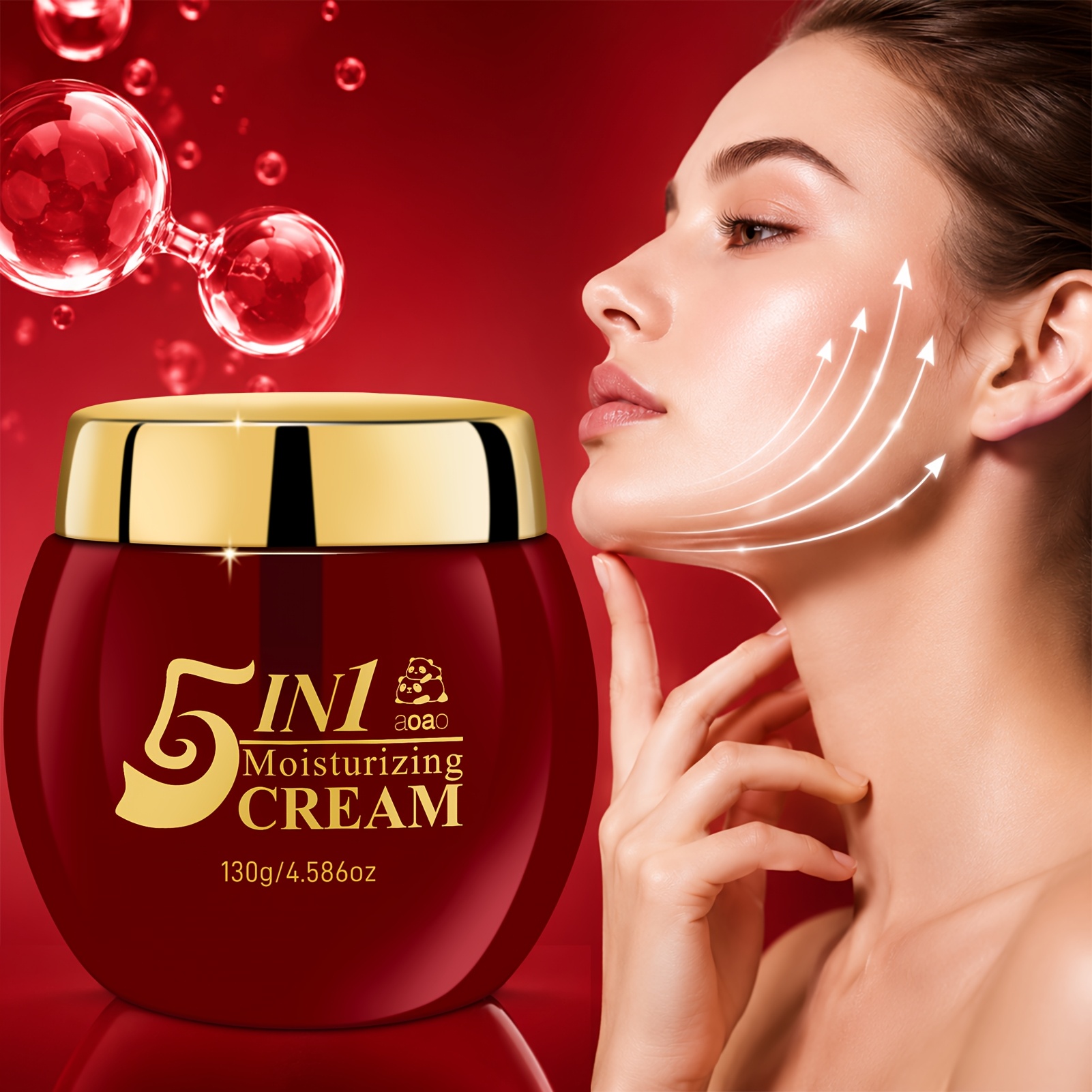 Image of 130g/4.586oz 5in 1 Face Cream With Collagen, Vitamin C, Niacinamide, Hyaluronic Acid & Vitamin E Firm Moisturizer Skincare Make Skin Looking