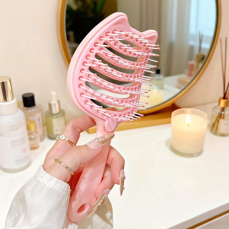 Peine de Peluquería Esponjoso, Cepillo para Masaje del Cuero Cabelludo y Cuidado del Cabello, Cepillo Desenredante para Cabello Rizado y Liso, Cepillo para Desenredar, Cepillo para Cabello Mojado o Seco, Cepillo para Mujeres para Todo Tipo de Cabello