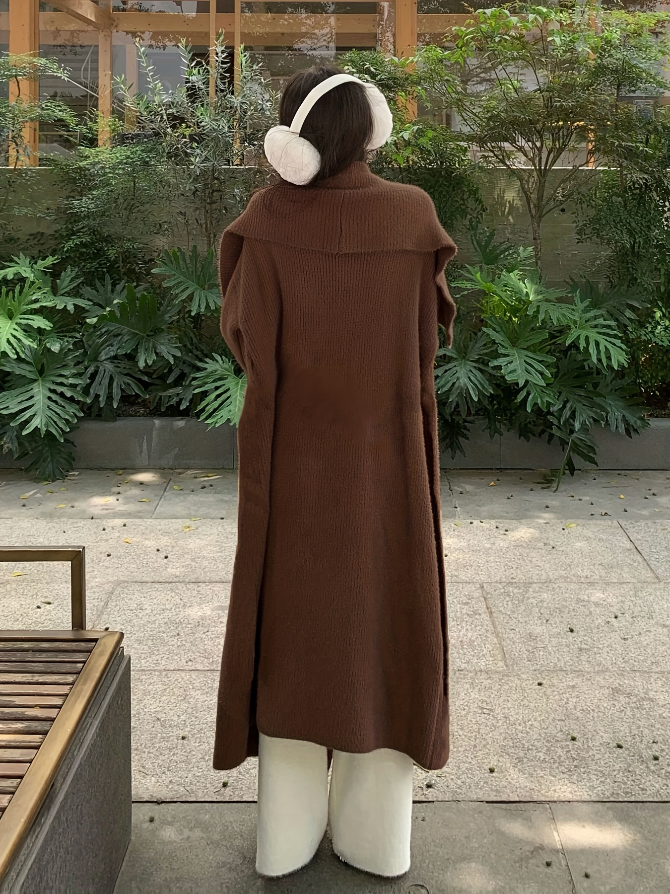 womens elegant french coat dress fur collar belt long length