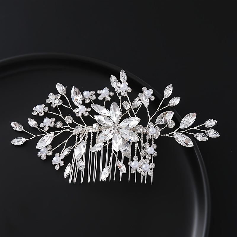 Handmade Bridal Headpiece with Upside-Down Comb