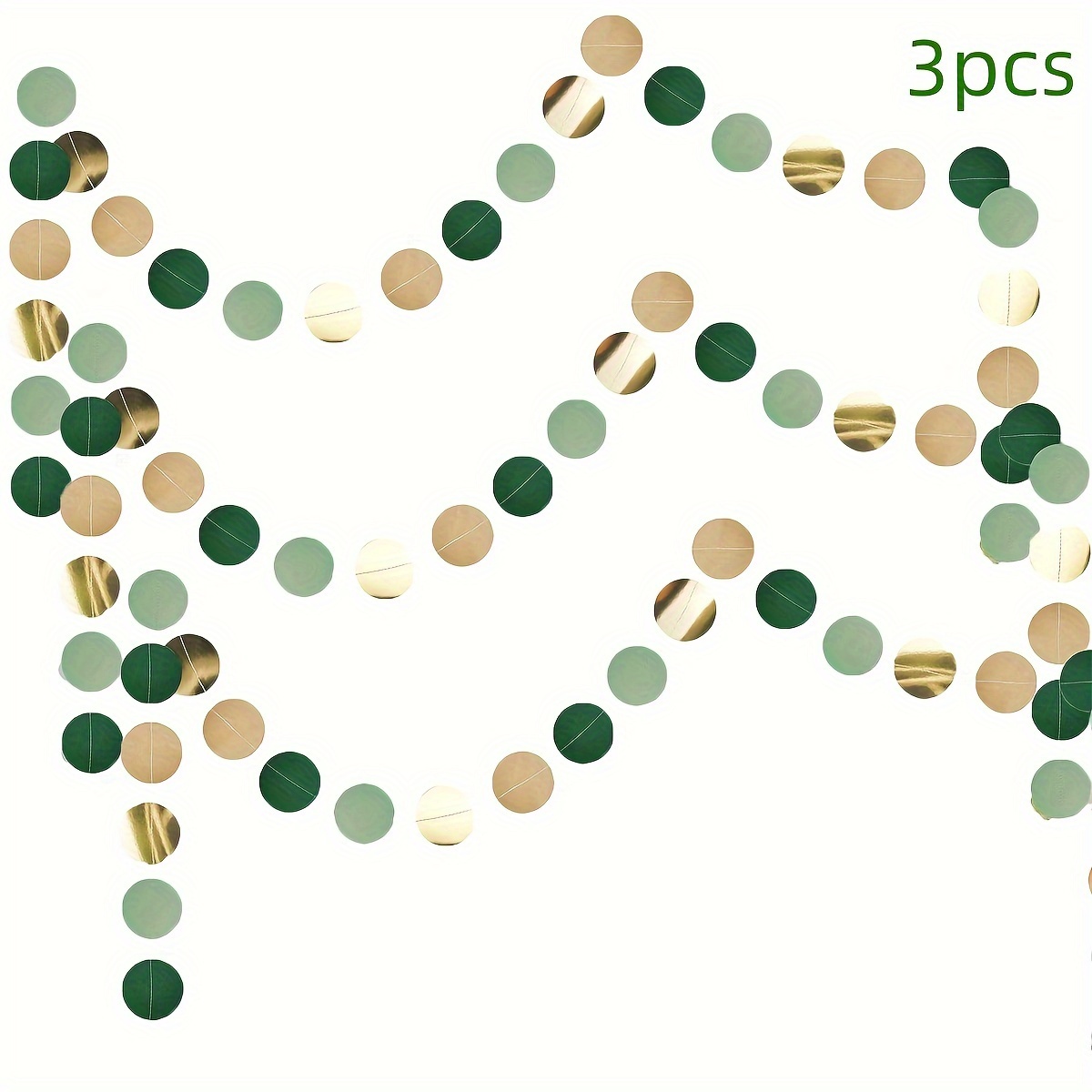 Set Of & Golden Polka Dot Paper Garlands - Ideal For 's Day, Weddings, Baptisms, | Versatile Hanging Decorations For Indoor/outdoor Celebrations, Halloween Decorations, Christmas Decorations