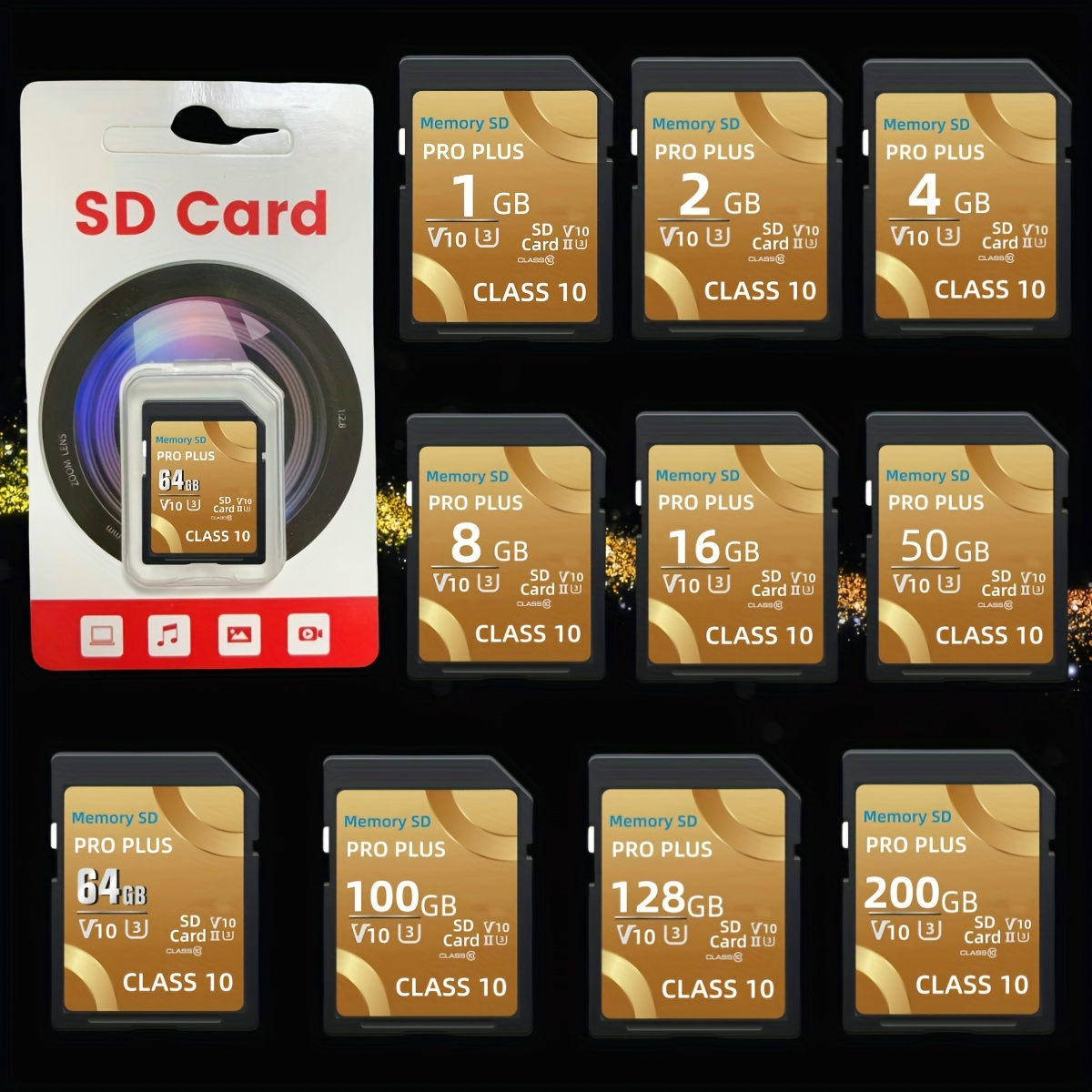 

64gb Sd Plus Memory Card High Speed Memory Card Classe 10 3d 4k V30 Video High Speed Capacity Uhs-i Sd Card For Camera