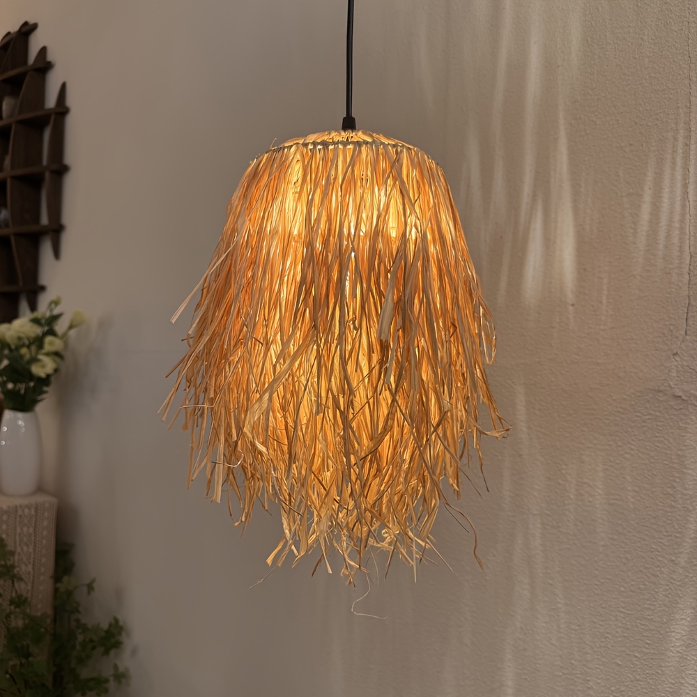 1pc Hand-woven Rattan Lantern Shade, Suitable For Chandeliers, Table Lamps, And Floor Lamps With E26 Socket. Does Not Wiring Or Accessories, Only