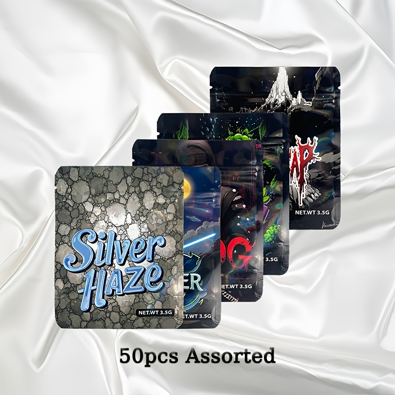 TEMU 50pcs Of Mixed-style Packaging Patterns, Sealable Polyester Film Bags, Suitable For Parties, Halloween, Christmas, And Easter. Gift Packaging,