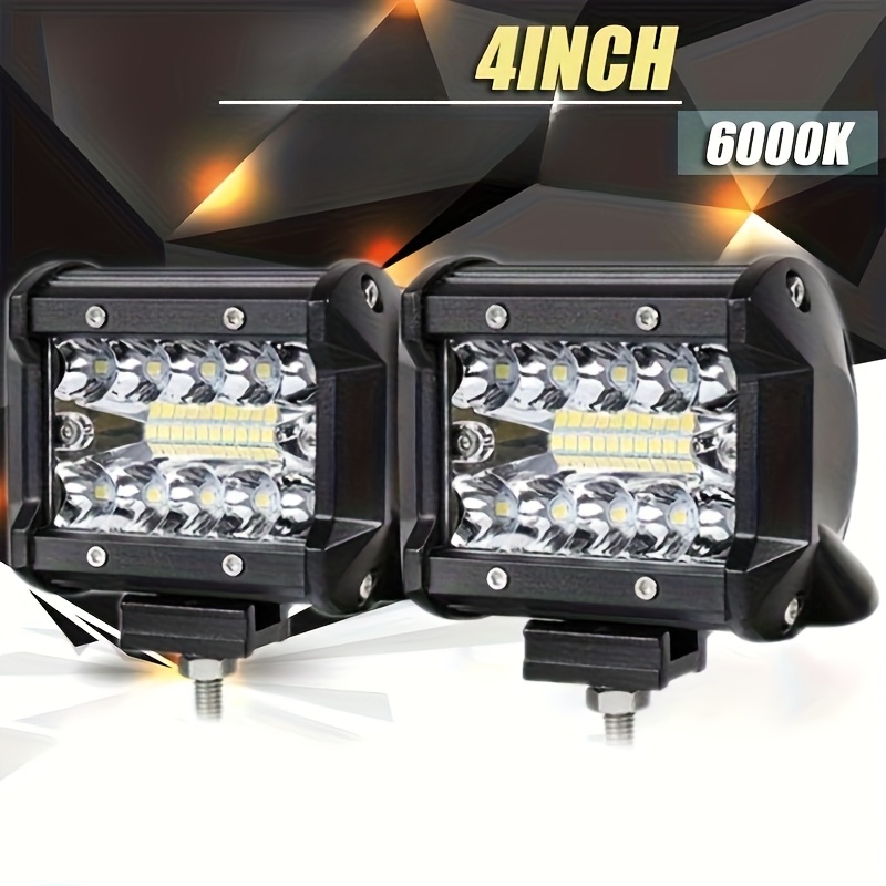 2pcs barra   para automóvil de 4 pulgadas, 12v, luz   de    , 20led, iluminación ultrabrillante, adicionales para   automotriz para hombres, adecuados para camiones, vehículos recreativos y motocicletas, sin batería