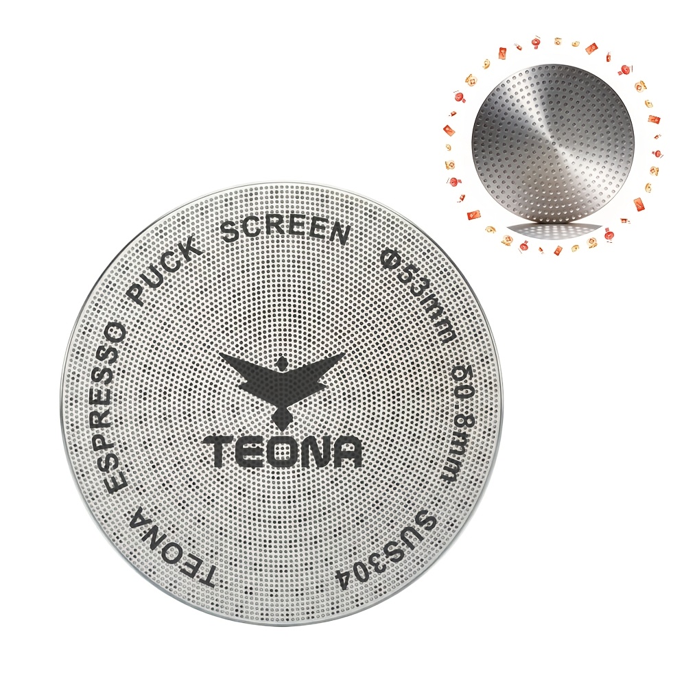 TEMU Upgrade 51 53 58mm Espresso Puck Screen, 304 Stainless Steel Reusable Coffee Filter - Barista Tools For Extraction & Cleaner Shower Head