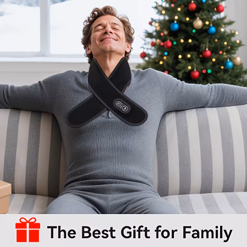 neck heating pad with massage usb heating pad with 3000mah battery 3 heat setting and massage setting electric thermal hot compress neck brace suitable gifts for mothers fathers christmas gifts edition christmas activities Product details 4