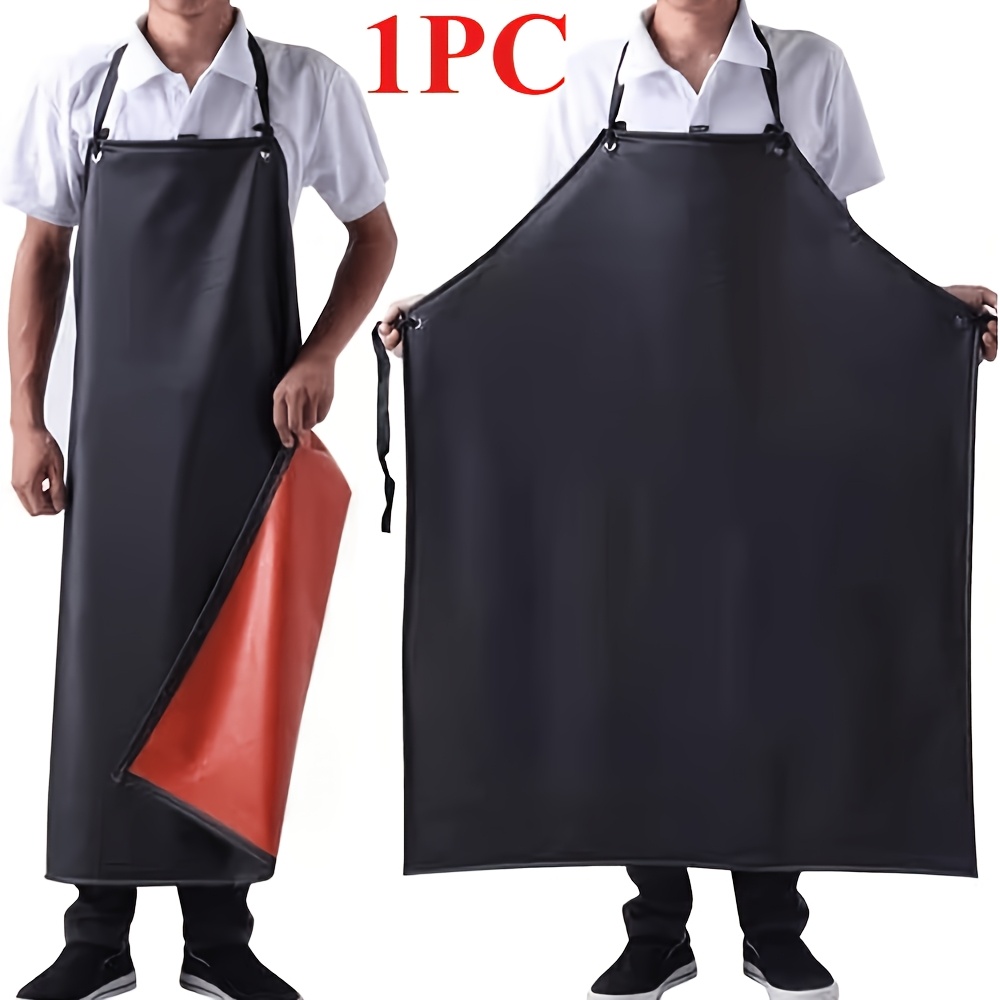 TEMU 1pc Heavy-duty Pvc Apron With Back-tie Closure, Oil & Suitable For Most People, Adjustable For &, For Car Repair, Pet Grooming, Workshop,,