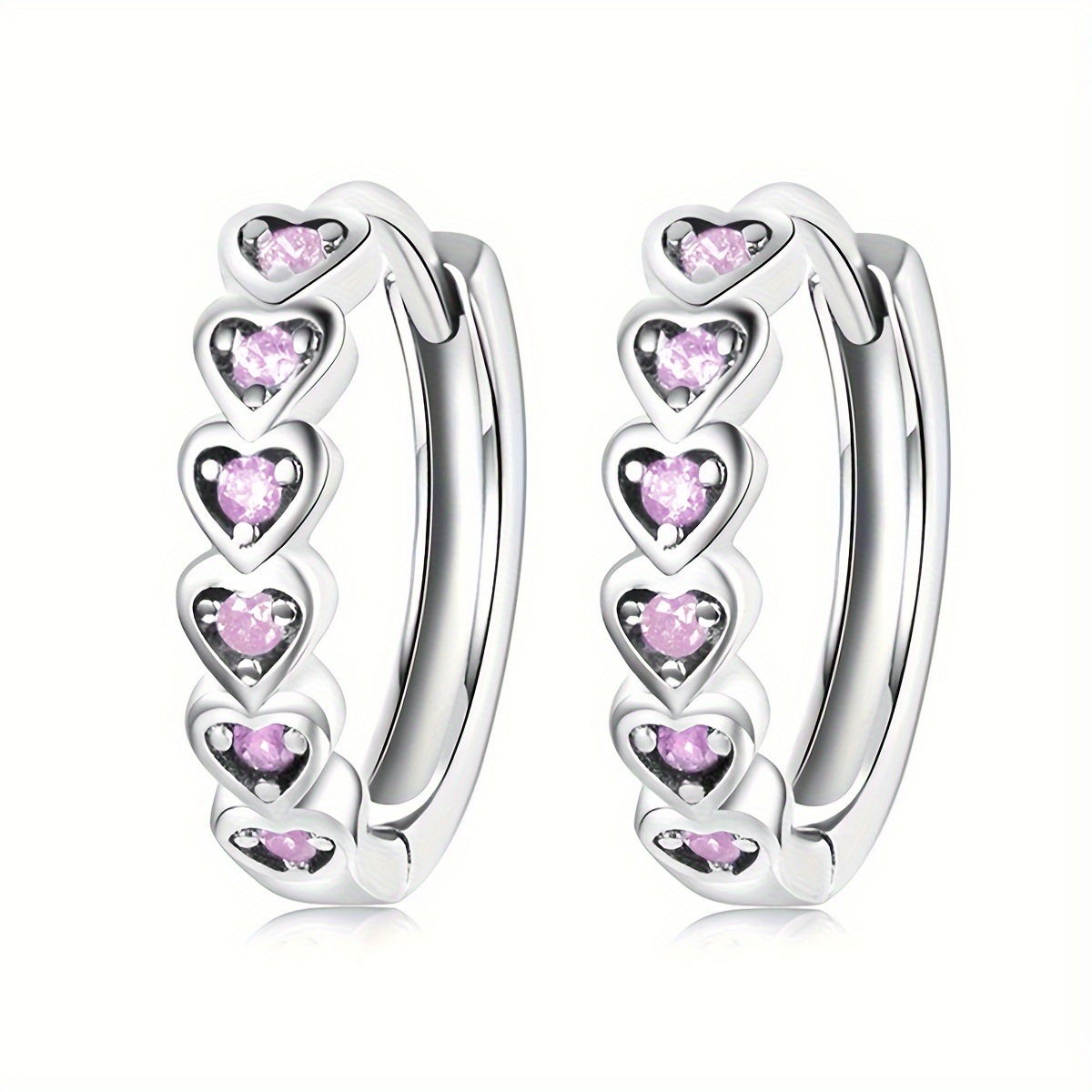 1 Pair Of Women's Fashion Hoop Earrings With Synthetic Synthetic Zirconia , Suitable For Daily Wear, Casual, And Party Occasions