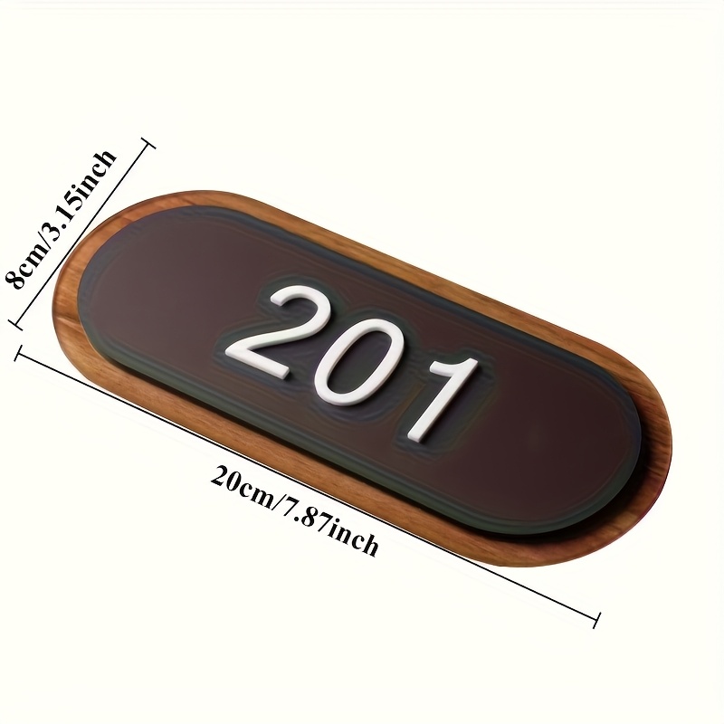 TEMU Personalized 3d Stereoscopic Door Sign, Number Plate For Homes, Acrylic Digital Plaque For , Plate For Hotels And Guest Houses, Easy Adhesive
