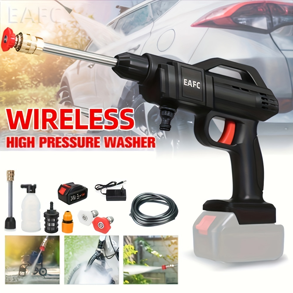 Pressure Washer Cordless,Electric Car Washer Gun High Pressure Cleaner Foam  Nozzle for Auto Cleaning Care Cordless Protable Car Wash Spray