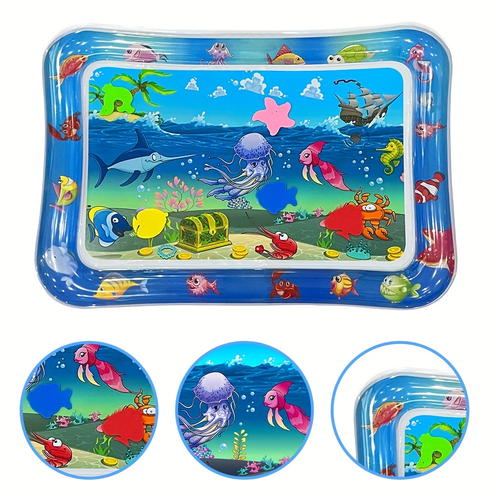 1 Inflatable Game Mat - Square Octopus Pattern Inflatable Paddle Pop Toy For Training Tummy Time With Cartoon Characters, Interactive Inflatable Mat Gift