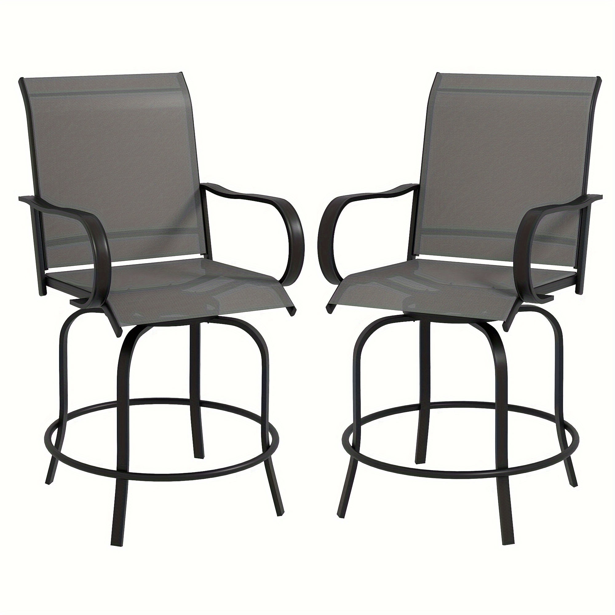 

Outsunny Bar Armrests, Set Of 2 360° Bar Height Chairs -density , Dining Chairs For , , ,