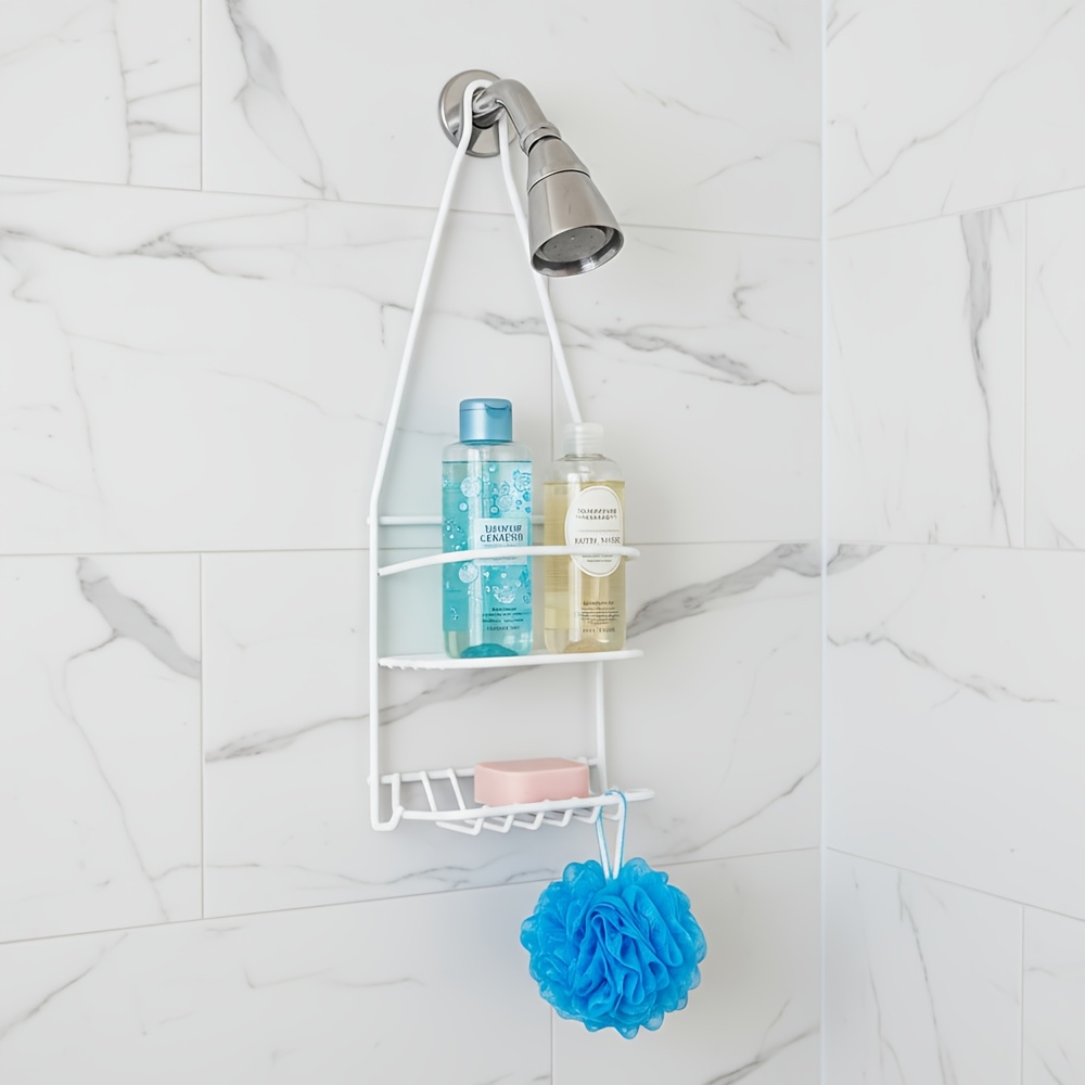 TEMU 【シャワーヘッド、シャンプー、ボディソープ、トイレの収納に】バスルームシェルフ