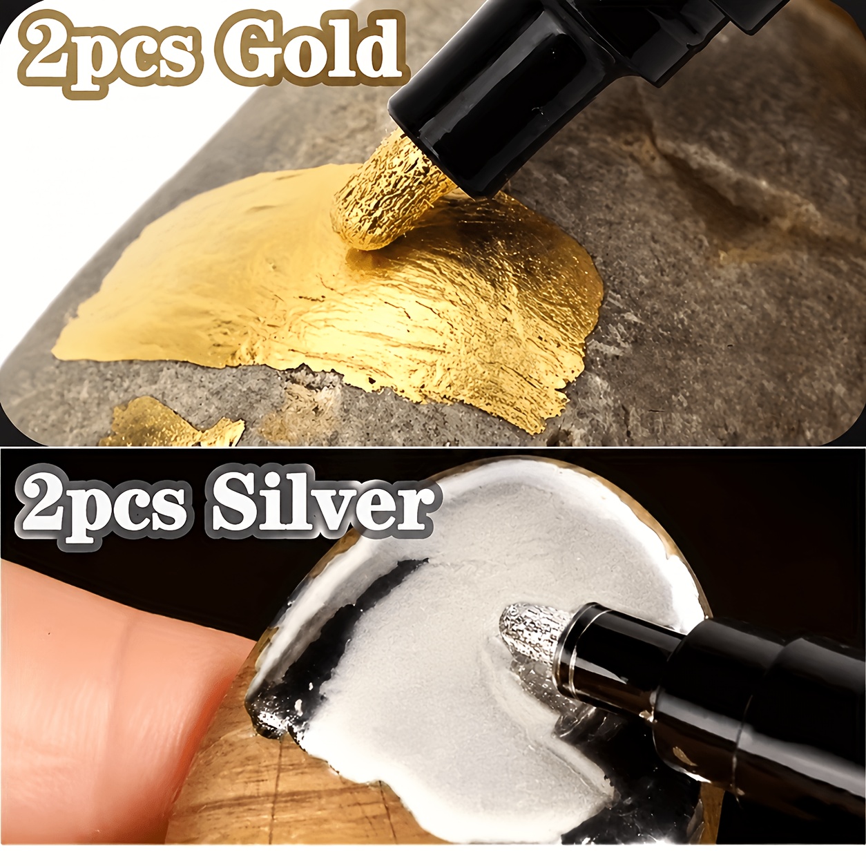 TEMU 4-pack Mirror Markers, Diy Reflective Mirror Markers, Chrome Golden & Silvery Markers For Signing, Car Styling, Art Crafts, Mugs, Ceramics, And