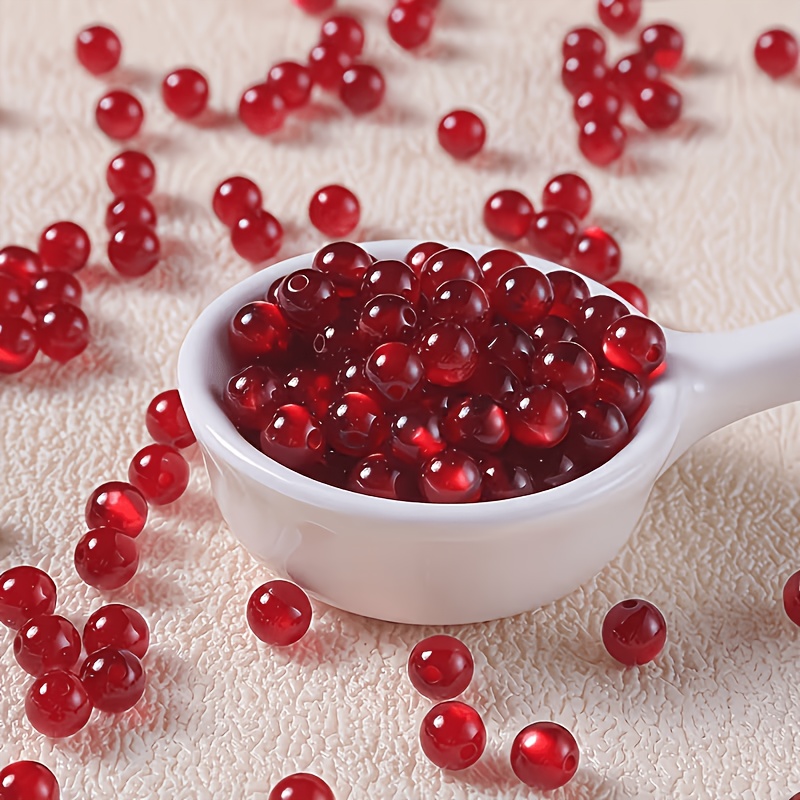 TEMU 108 perles rondes rouges et blanches de 8 mm pour bricolage. Peuvent être utilisées pour des accessoires que des bracelets, des , des boucles