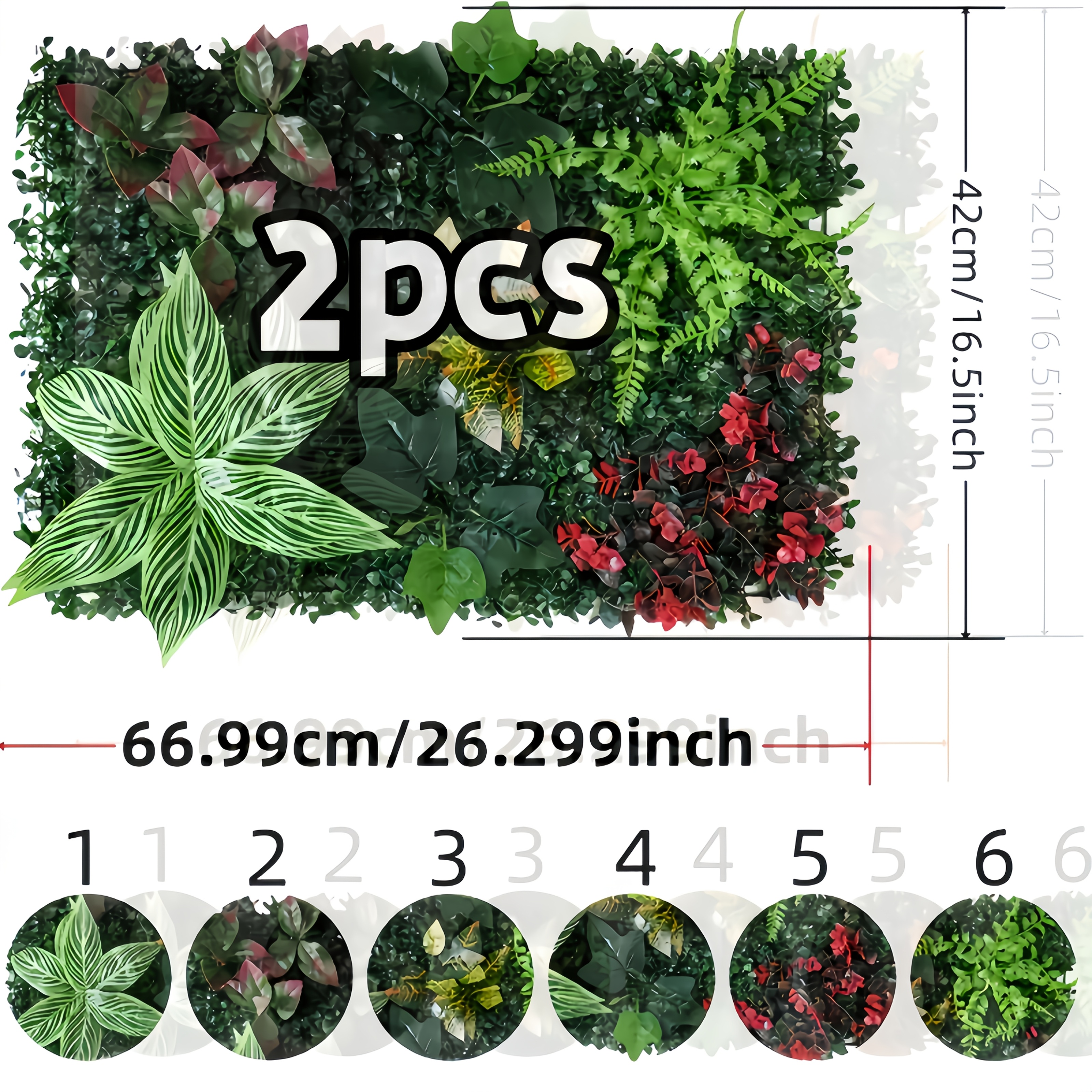 TEMU 2pcs Aahy Realistic Artificial Privacy Screen With Wooden Fence Panels - Suitable For Home, Office, Wedding & Christmas Decor, Wall Panels