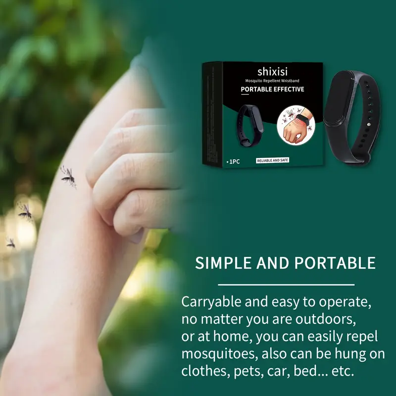 1pc shixisi fashion mosquito repellent wristband unisex sports electronic watch physical insect repellent battery powered plastic material with 36v operating voltage details 2