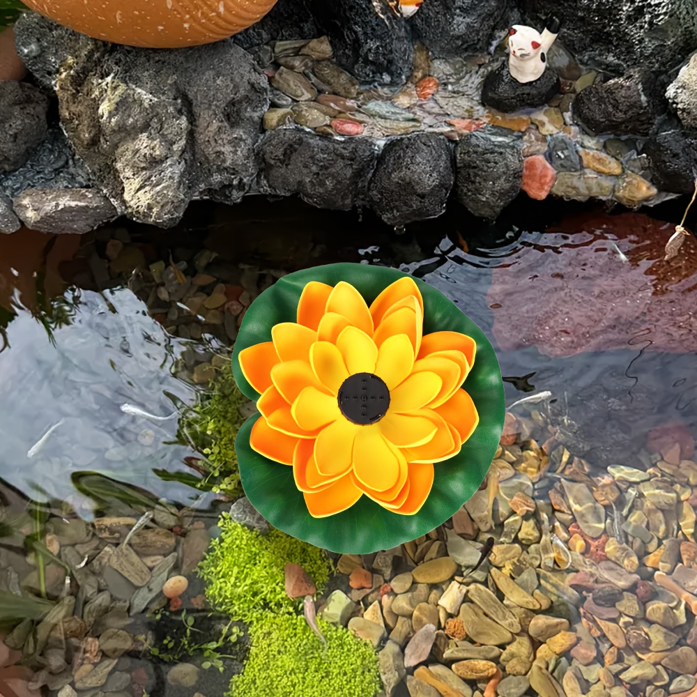 E-shop | Lotus Schwimmender , IPX8 Wasserpumpe, Solarladung, Kunststoffmaterial, Einfache Montage für Vogeltränken, Teiche, Gärten und Außendekoration