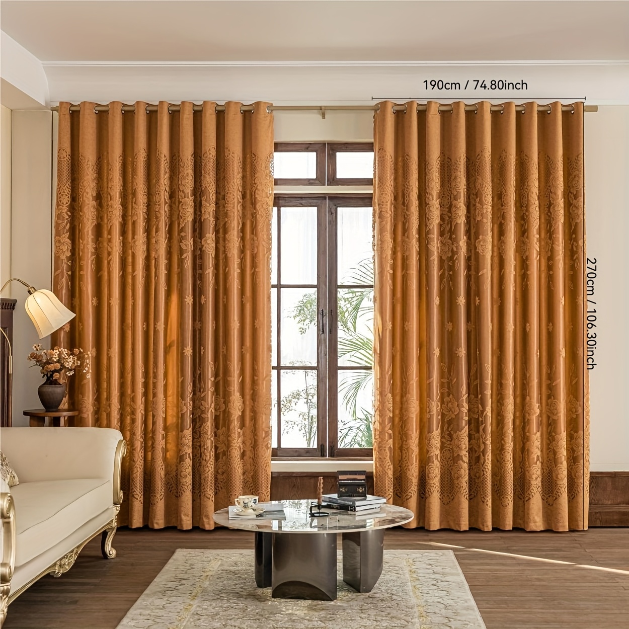 TEMU 2pcs (luxury Finished Shading) Double Finished Curtains Suitable For Europe, Asia, Europe And America Style Suitable For Living Room, Balcony,