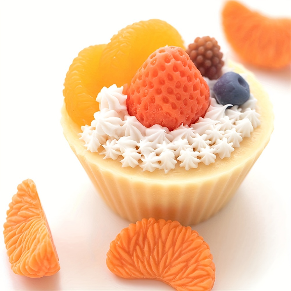 Strawberry Silicone Mold - 3D Fruit & Leaves Fondant Chocolate Craft Mold