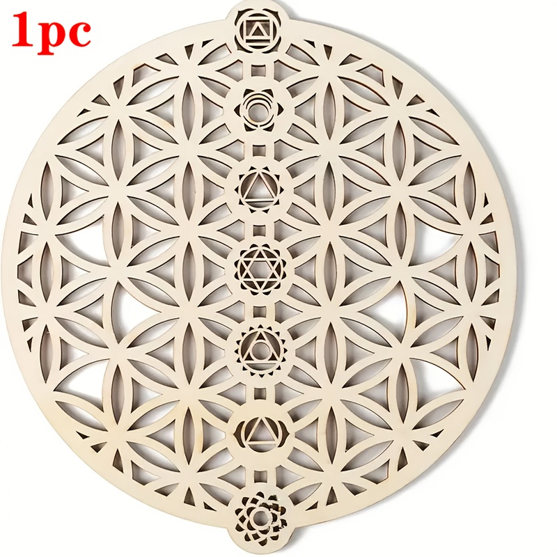 Image of 1pc Wooden Shape Wooden Piece Painting Graffiti Craft Wooden Pendant Pendant Ornament Coaster Holiday Party Birthday Decoration