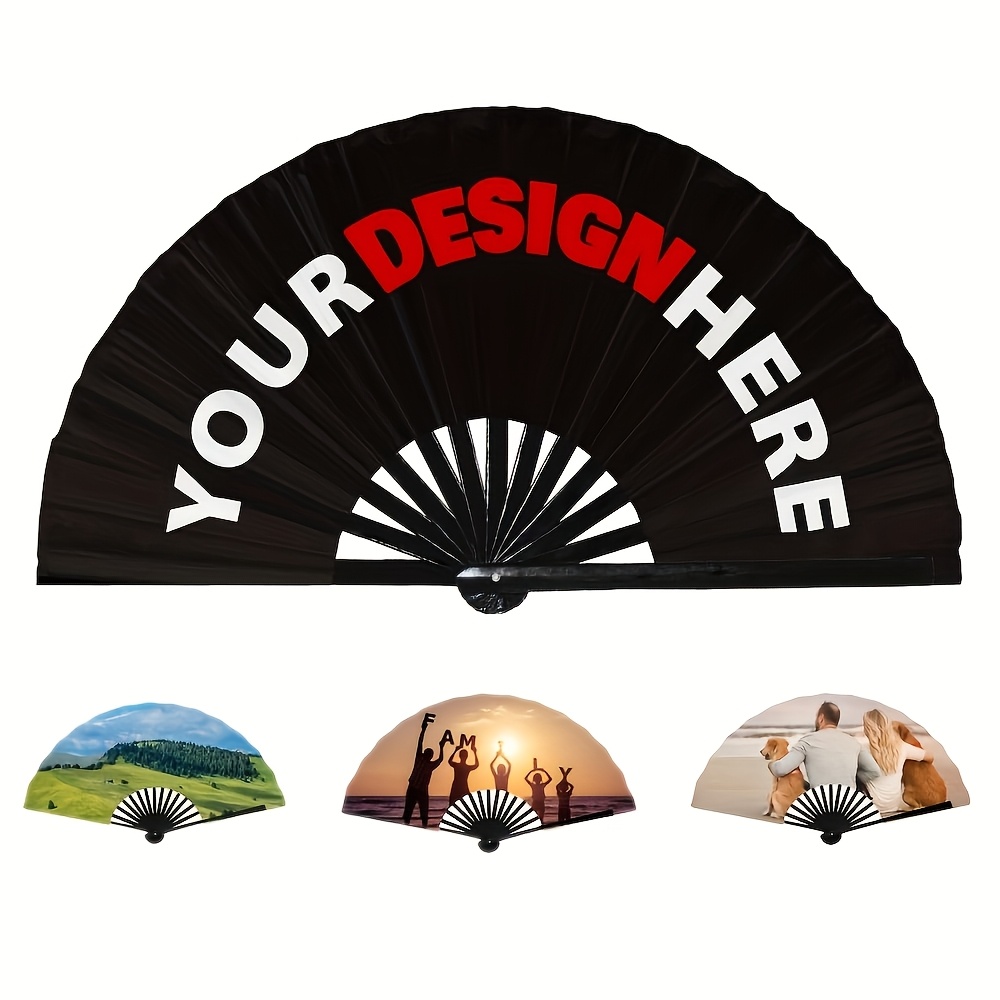 E-shop Personalisierbarer Party-Fächer für Damen, DIY-Faltfächer – Personalisierbar mit Text, Bildern Logos. Ideal für Partys, Tanzen,