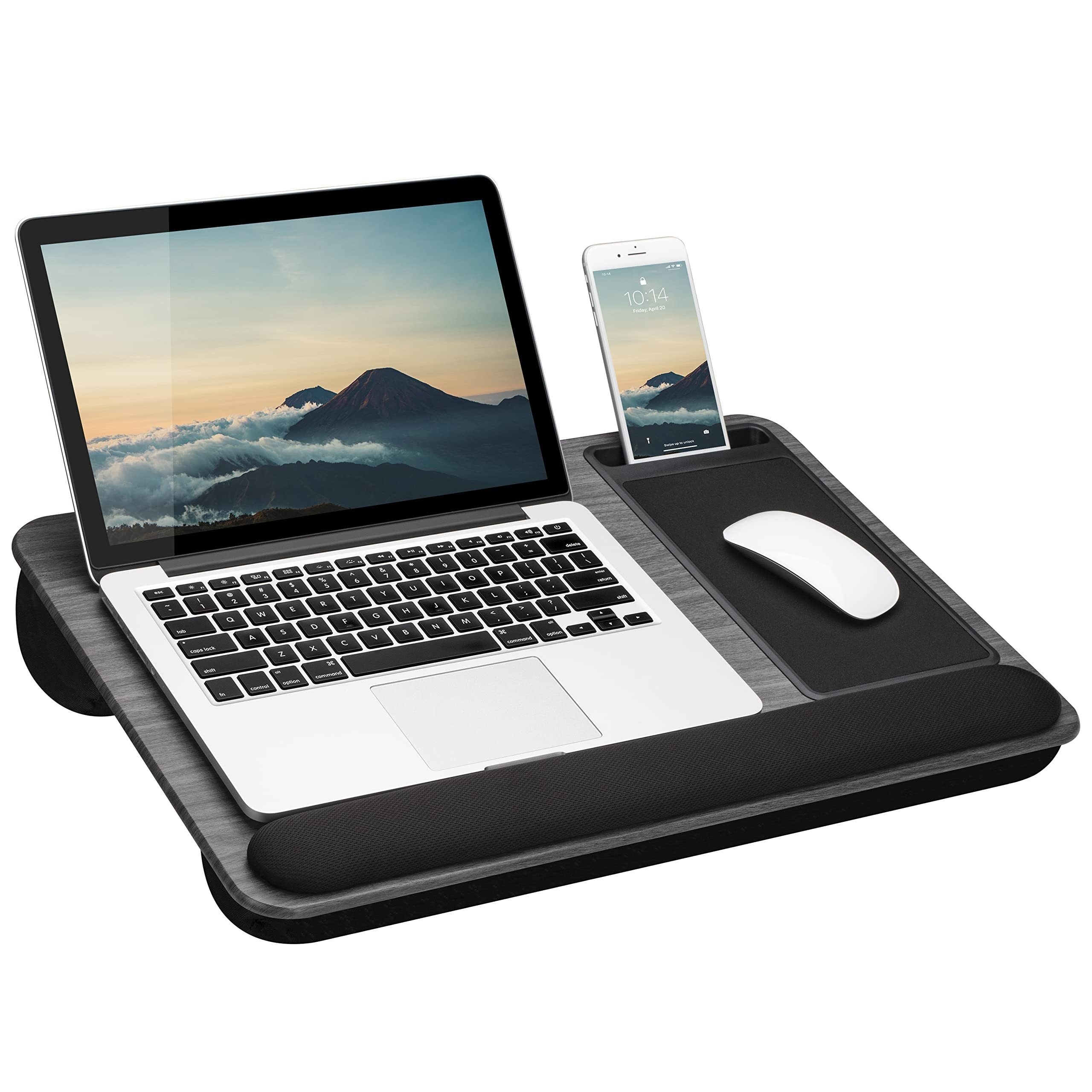 

Pro Lap Desk Wrist , Mouse Pad, And Phone Holder - Wood - To 15.6 Laptops