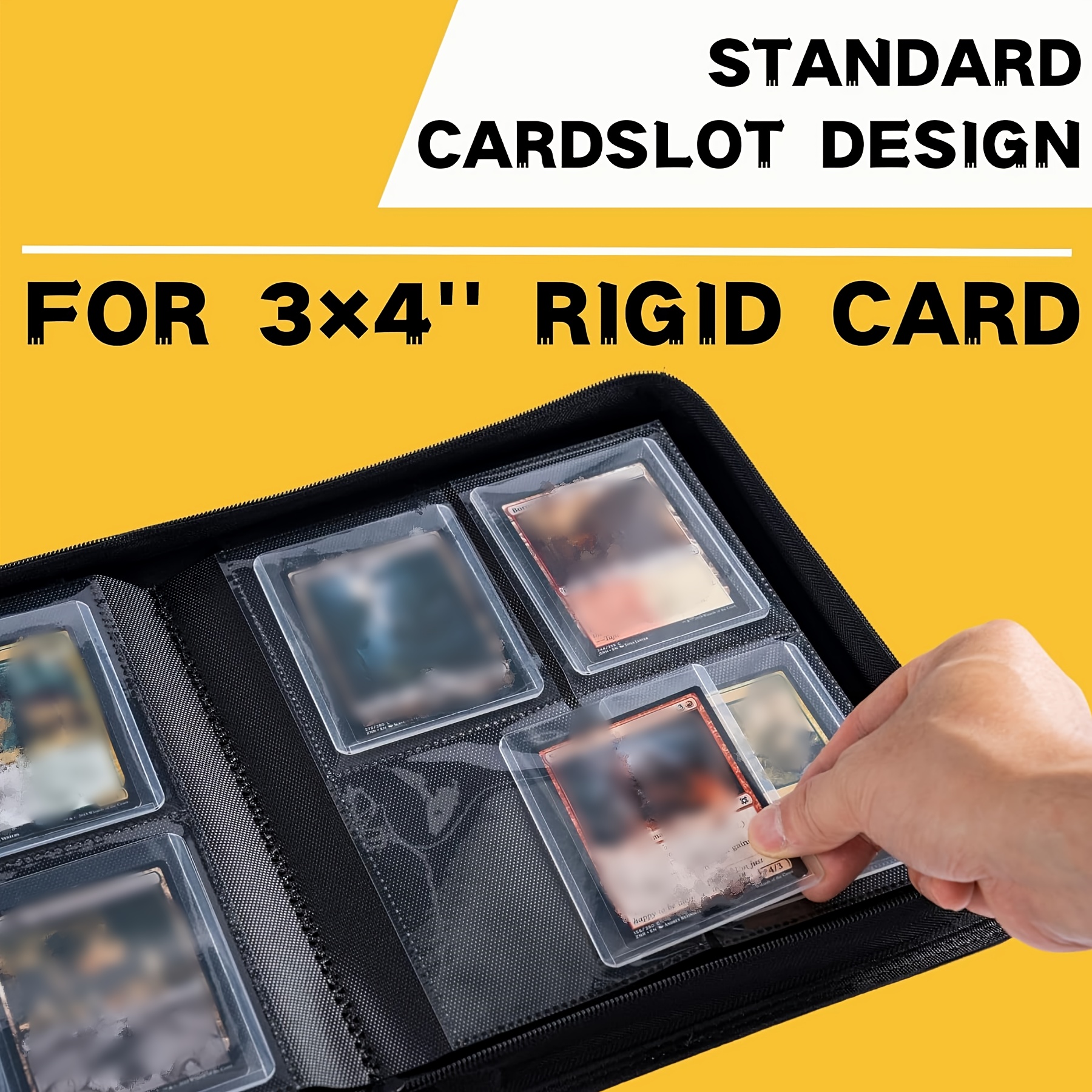 4 pocket hard sleeves card binder holds 128 hard sleeves 3 x - Temu Bahrain