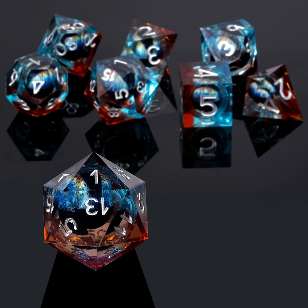 Gubeite Dnd Game Dice Set Resin Dice Dice Case Dungeon - Temu